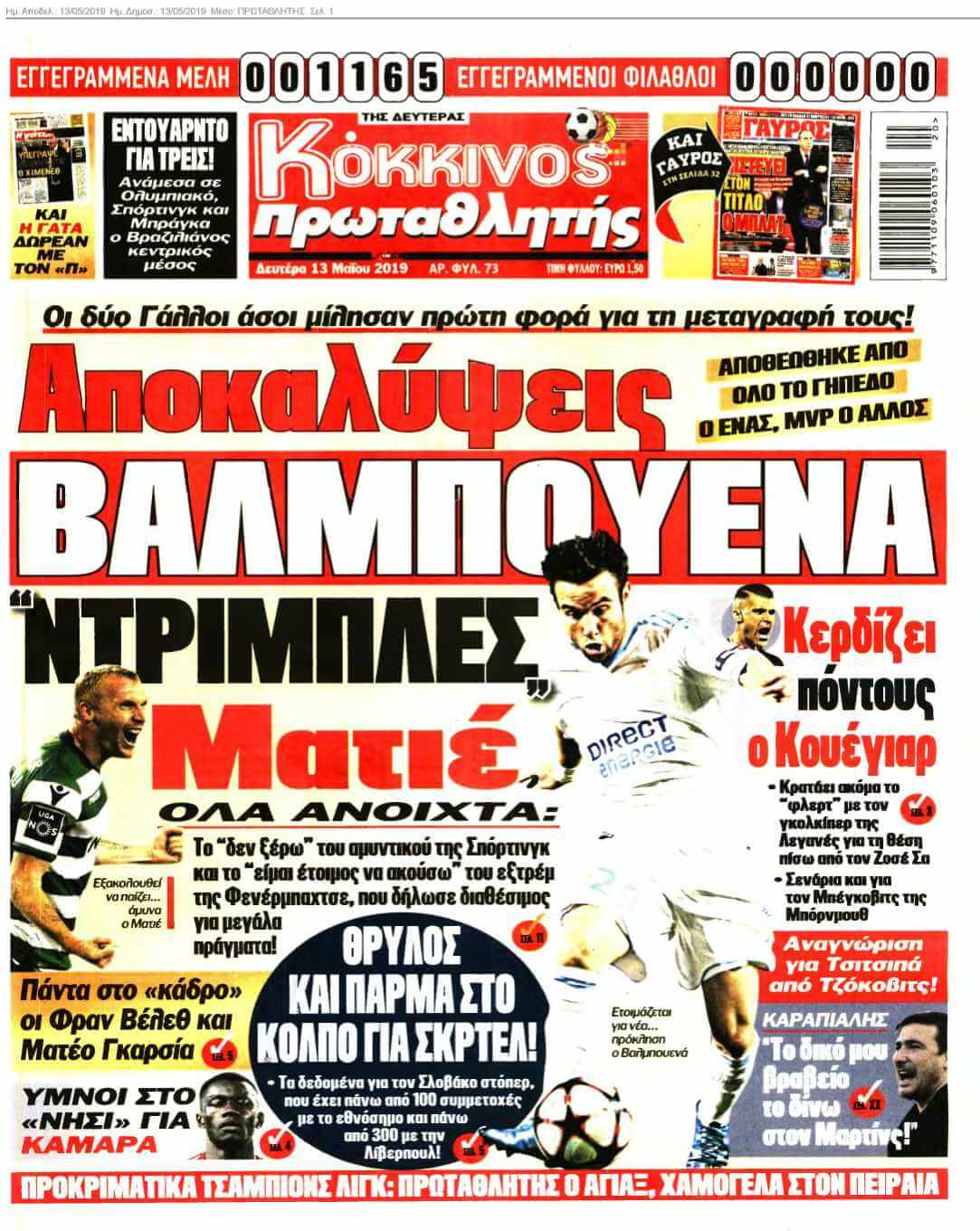 ΠΡΩΤΑΘΛΗΤΗΣ 13-05-2019