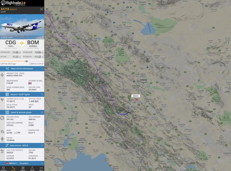 Συναγερμός για πτήση της Air France! Έκανε αναγκαστική προσγείωση σε αεροδρόμιο του Ιράν