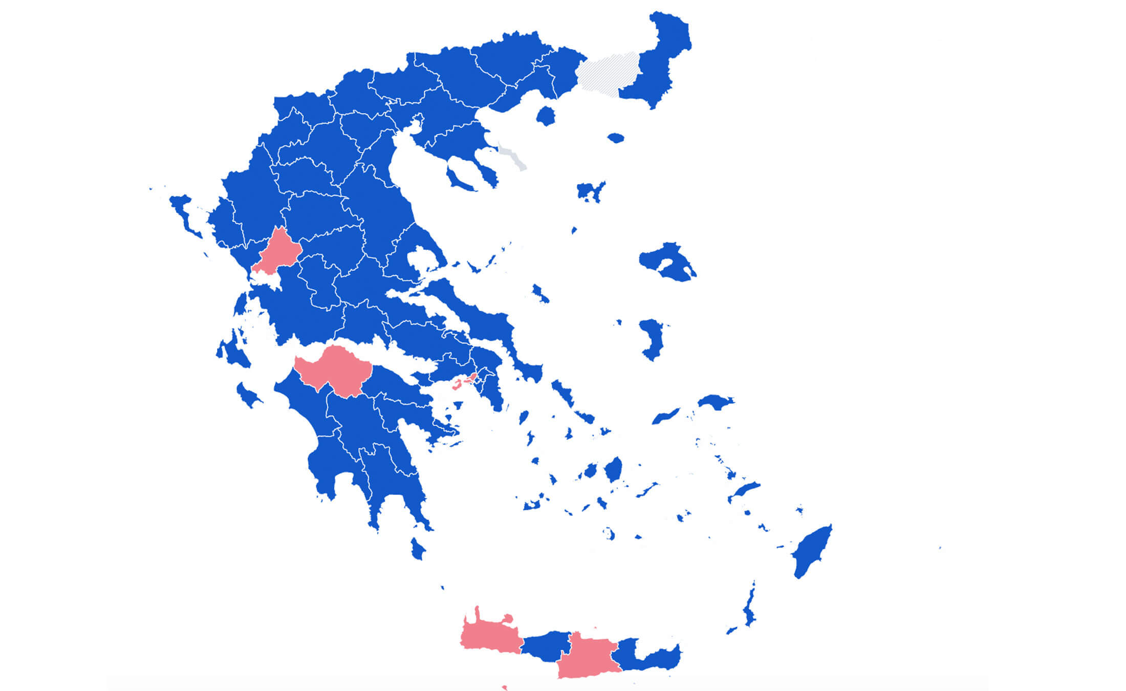Αποτελέσματα εκλογών – Περιφέρειες: «Γαλάζιες» οι 12 από τις 13 – Θρίλερ στην Πελοπόννησο