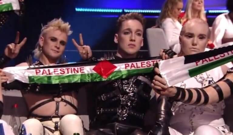 Eurovision 2019: Η στιγμή που οι Ισλανδοί σηκώνουν πανό υπέρ της Παλαιστίνης!