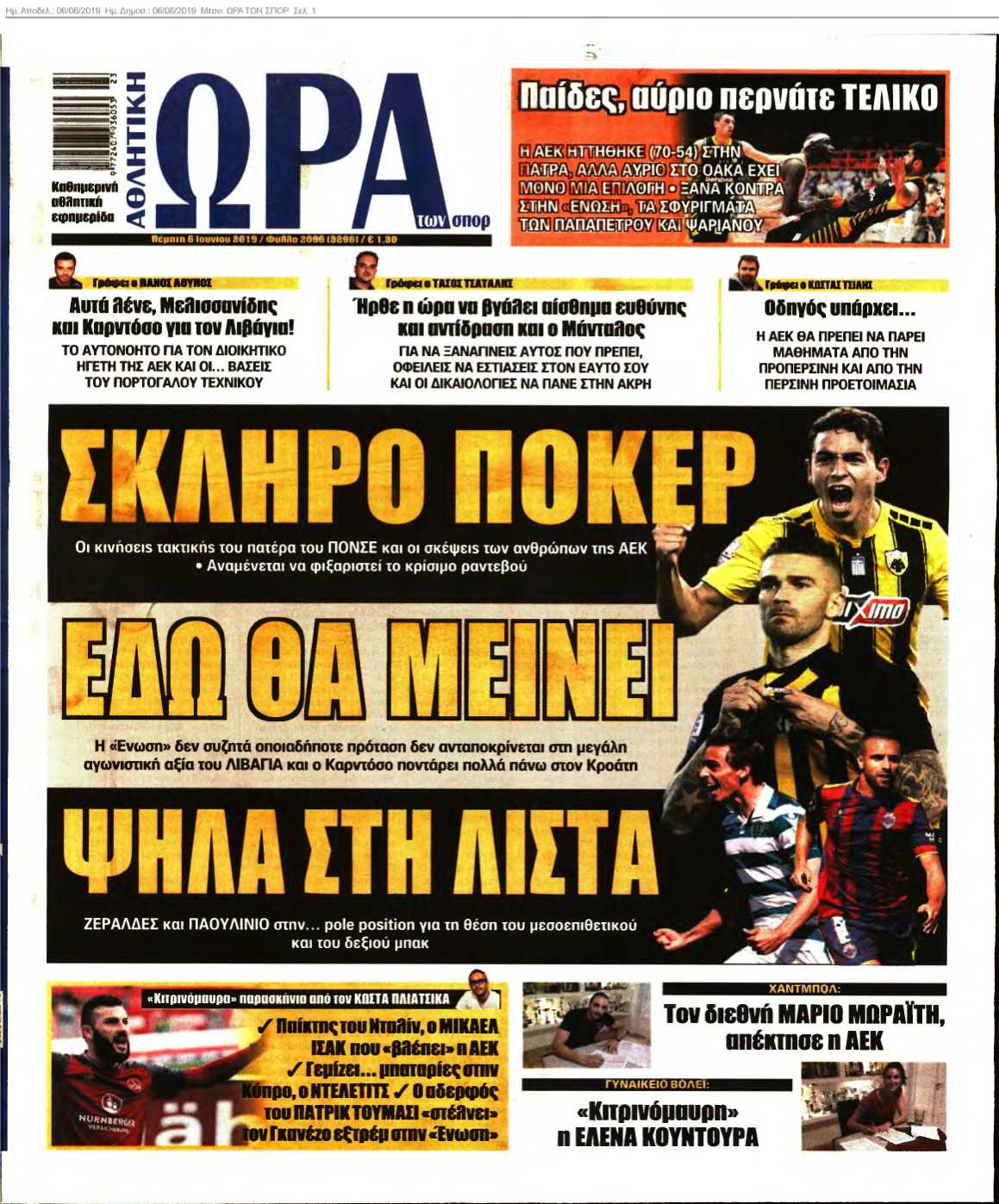 ΩΡΑ ΤΩΝ ΣΠΟΡ 06-06-2019