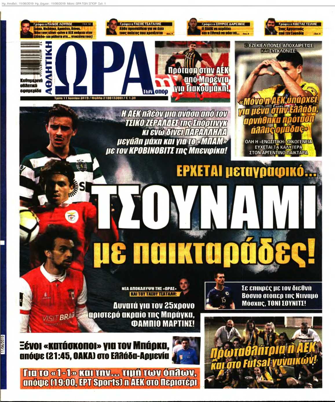 ΩΡΑ ΤΩΝ ΣΠΟΡ 11-06-2019