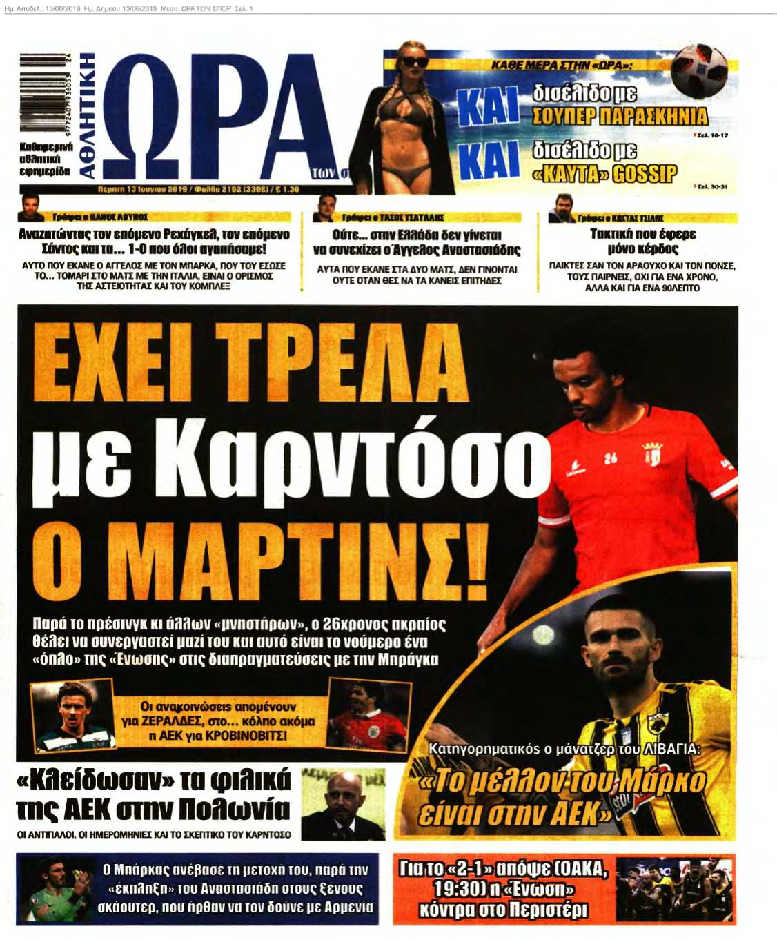 ΩΡΑ ΤΩΝ ΣΠΟΡ 13-06-2019