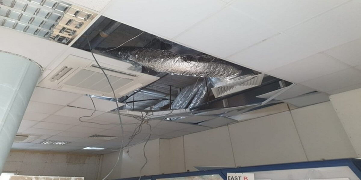 Λευκωσία: Κατέρρευσε μέρος της οροφής στο Κέντρο Ελέγχου Εναέριας Κυκλοφορίας – Ένας τραυματίας [pics]