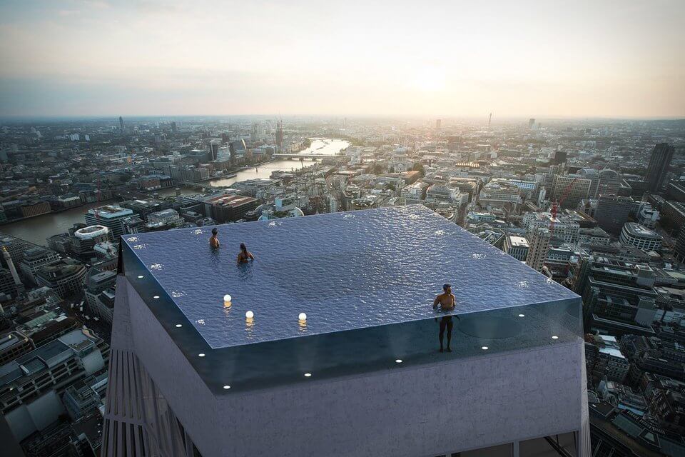 Μία μοναδική πισίνα υπερχείλισης στην κορυφή ενός ουρανοξύστη στο Λονδίνο