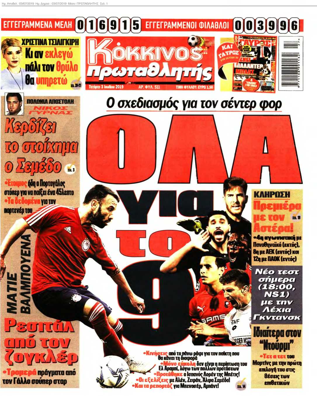 ΠΡΩΤΑΘΛΗΤΗΣ 03-07-2019
