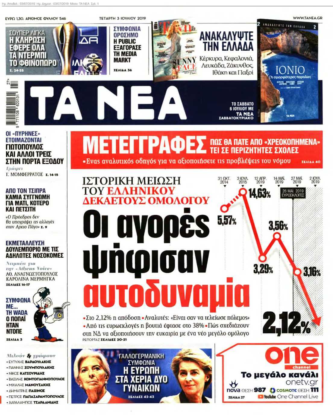 ΤΑ ΝΕΑ 03-07-2019