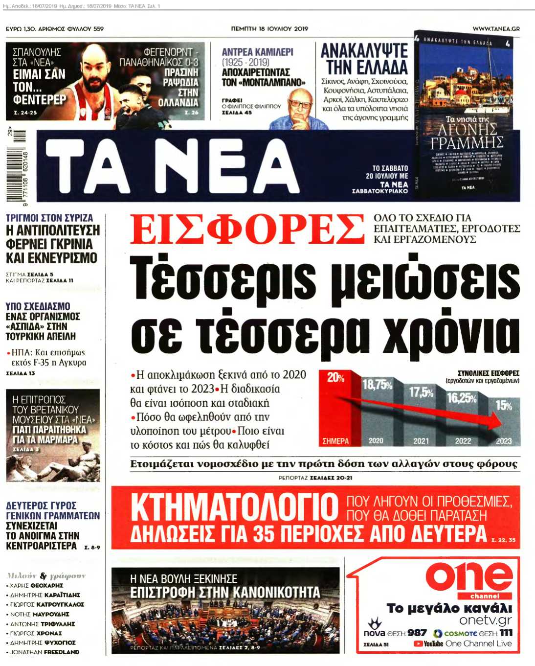 ΤΑ ΝΕΑ 18-07-2019