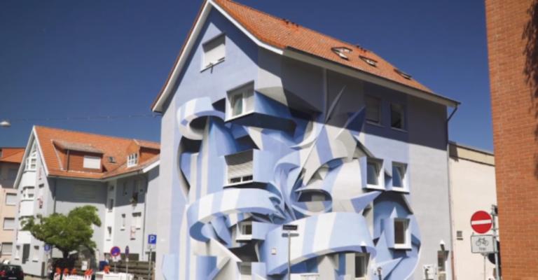 Μια «αναμορφική» τοιχογραφία σε κατοικία στο Μανχάιμ της Γερμανίας