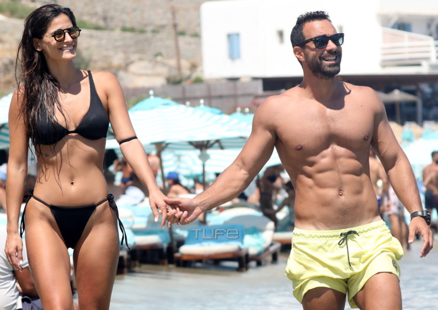 Σάκης Τανιμανίδης: Πιο γυμνασμένος από ποτέ σε παραλία της Μυκόνου μαζί με την Χριστίνα Μπόμπα! [pics]