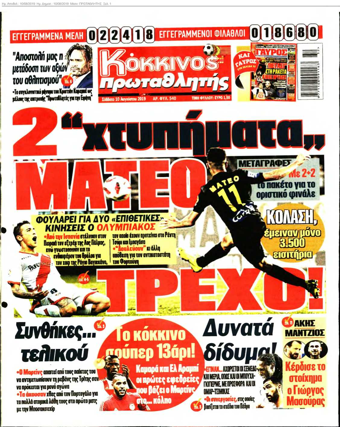 ΠΡΩΤΑΘΛΗΤΗΣ 10-08-2019