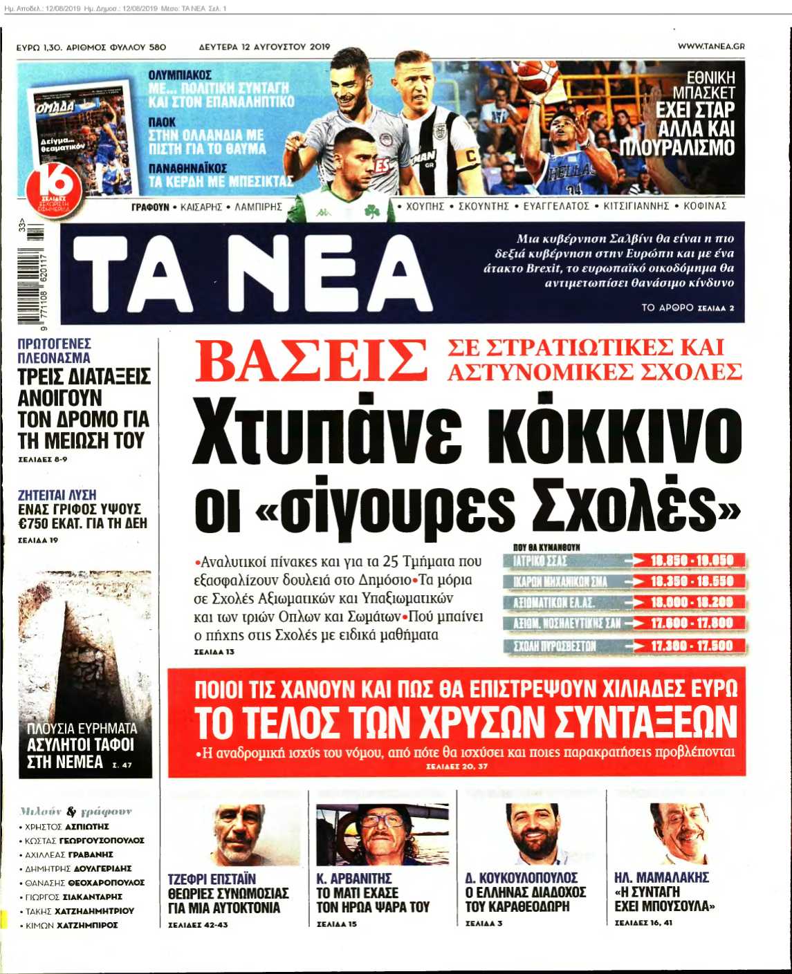 ΤΑ ΝΕΑ 12-08-2019