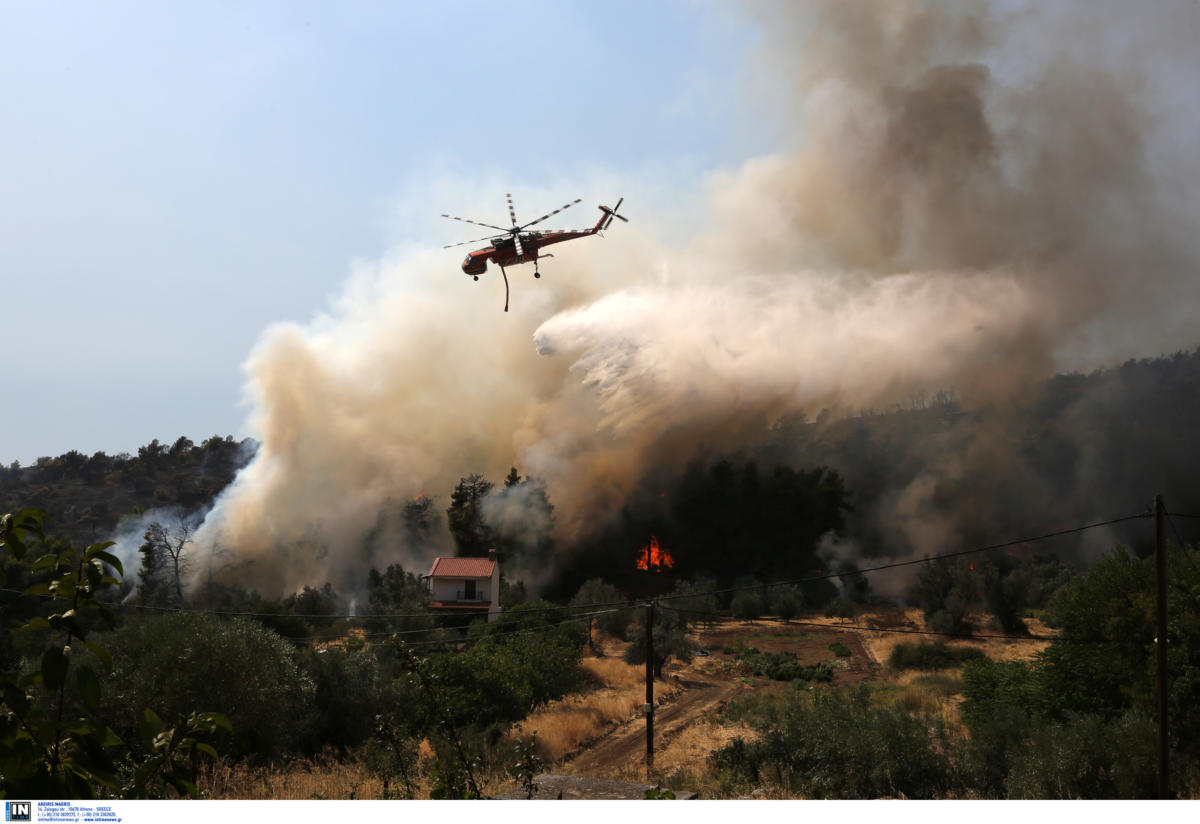 Εύβοια: Η μάχη των εναέριων μέσων από το drone της πυροσβεστικής στο πύρινο μέτωπο