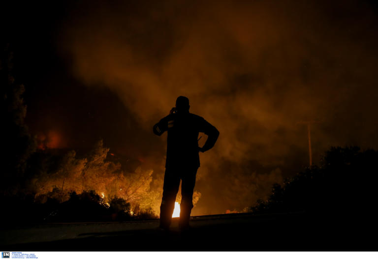 Σε ύφεση η φωτιά στον Διόνυσο - Ισχυρή δύναμη της πυροσβεστικής στην περιοχή