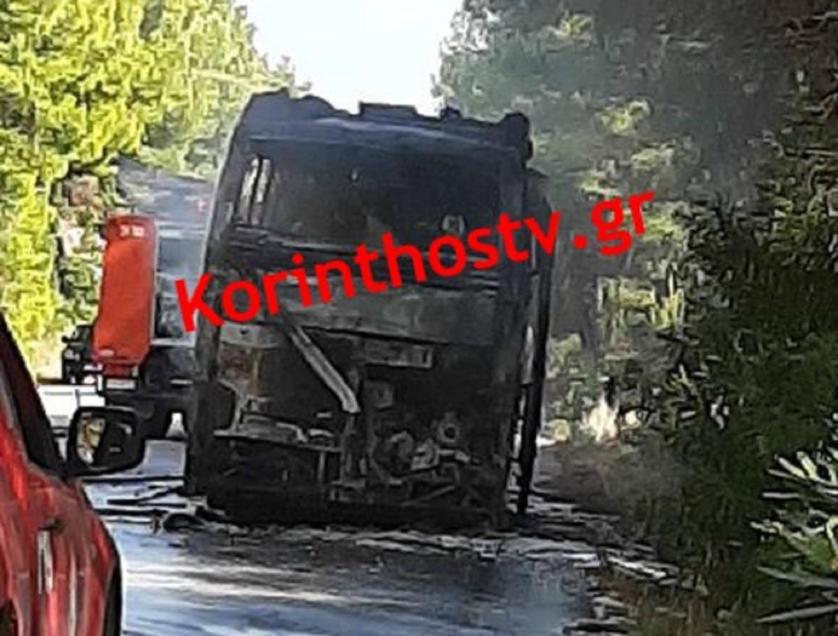 Στις φλόγες λεωφορείο εν κινήσει στην Εθνική Οδό Πρέβεζας – Ηγουμενίτσας!