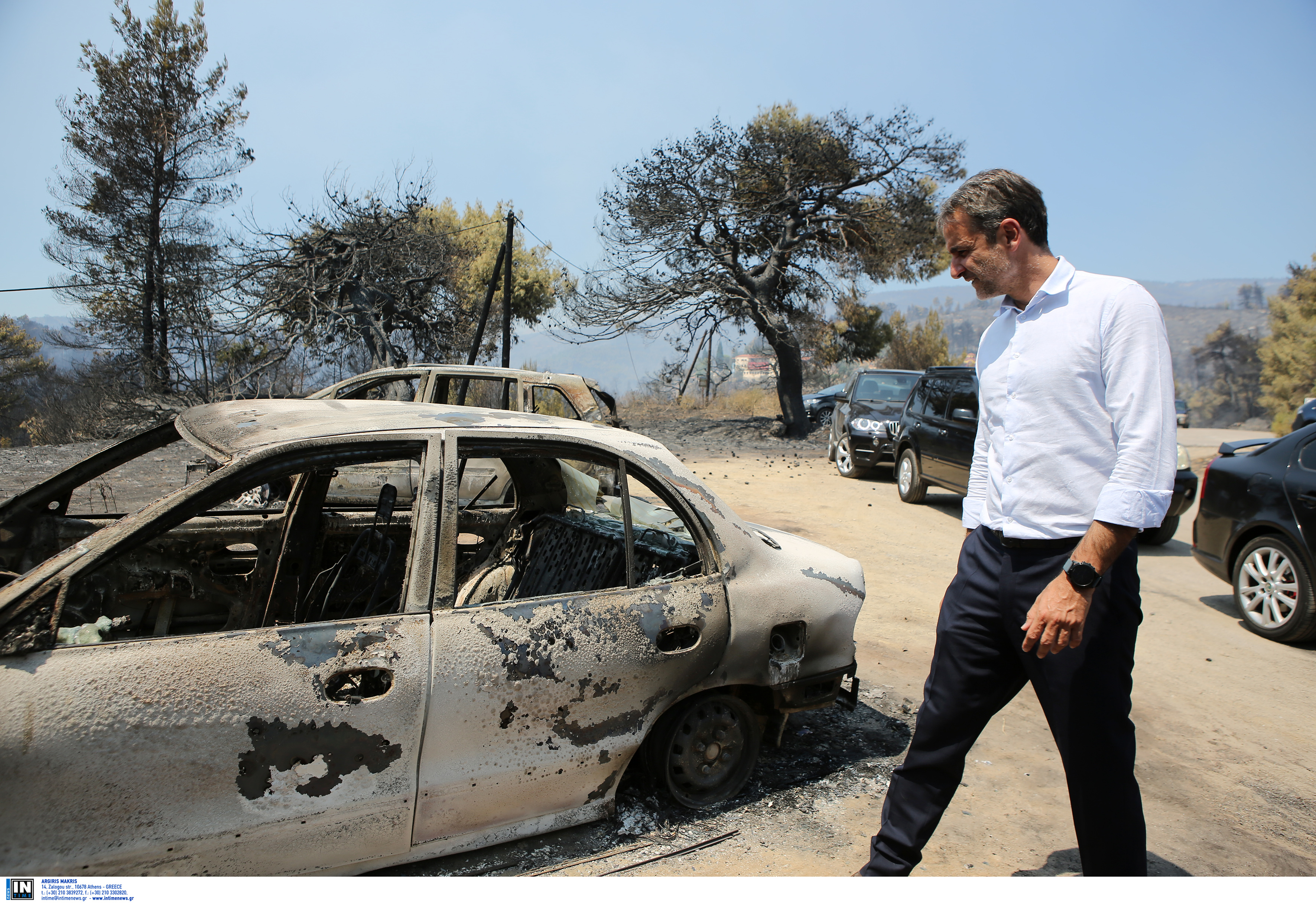 Εύβοια: Στα μέτωπα της φωτιάς ο Μητσοτάκης [pics]