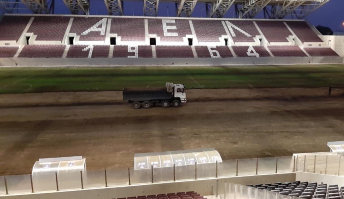 ΠΑΕ ΑΕΛ: “Προχωρούν” οι εργασίες για το χορτάρι στο AEL FC Arena” [pics]