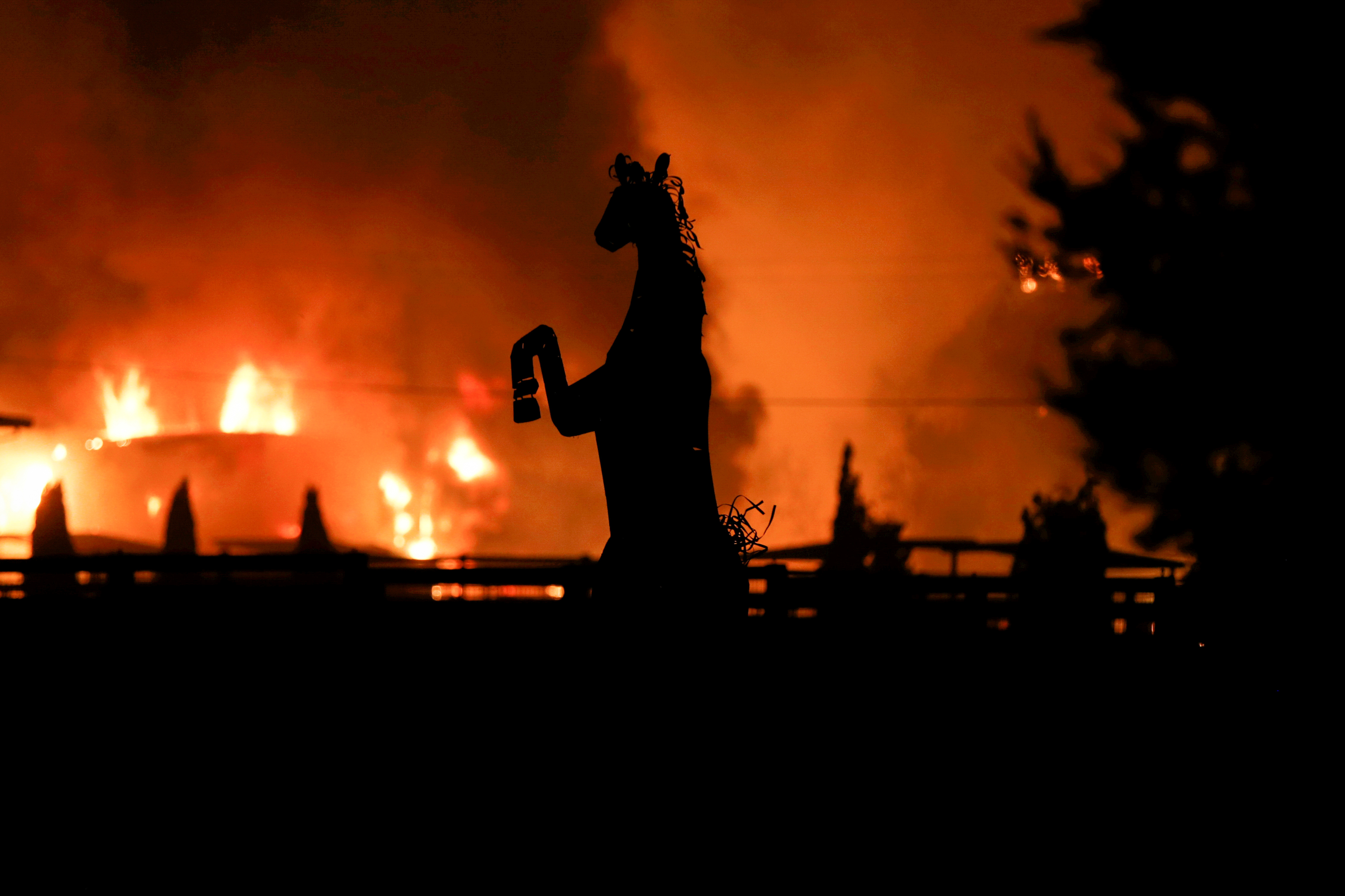 Горящая конюшня. Лос-Анджелес в огне (2017). Конюшня горит.