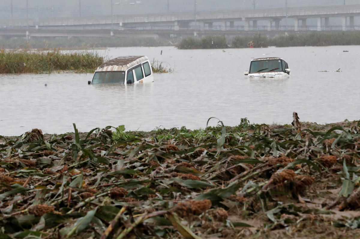 Ιαπωνία: Εικόνες αποκάλυψης από το πέρασμα του τυφώνα Χαγκίμπις [pics, vid]