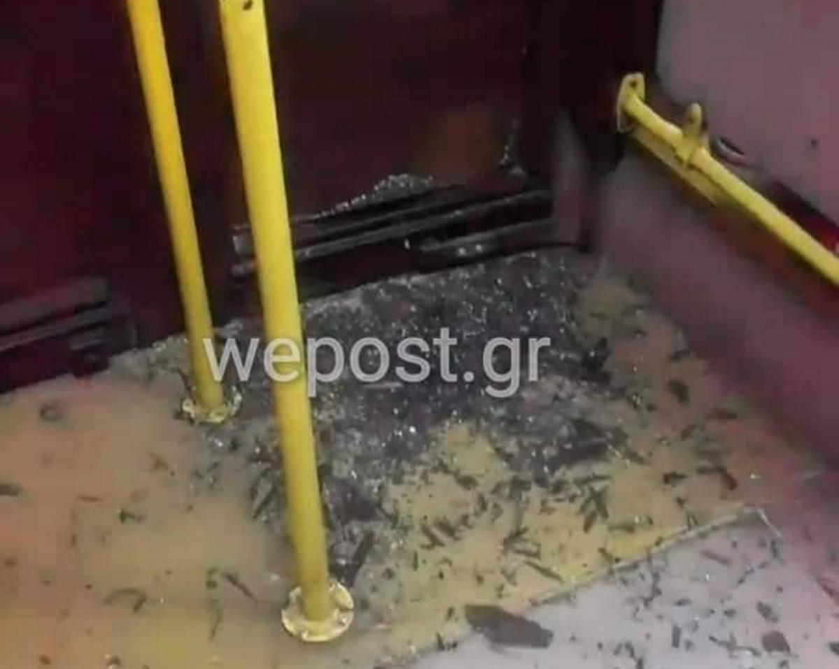 Θεσσαλονίκη: Τα χρειάστηκαν οι επιβάτες του λεωφορείου – Δεν έγινε επίθεση με πέτρα όπως πίστεψαν αρχικά [pics]