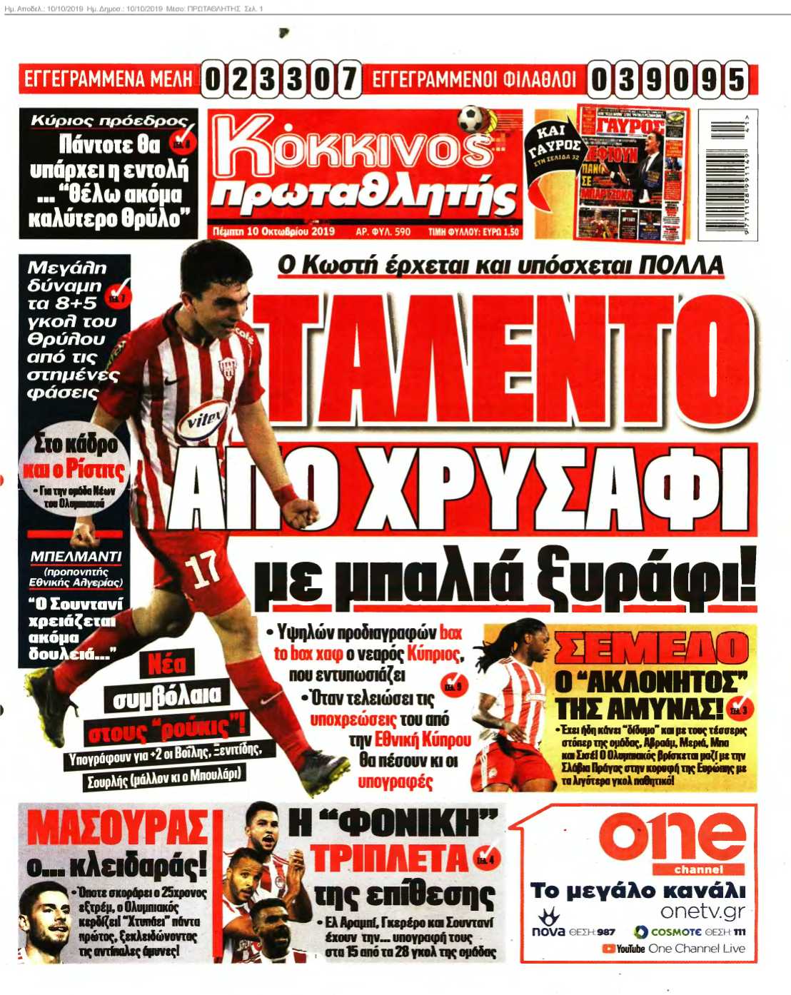 ΠΡΩΤΑΘΛΗΤΗΣ 10-10-2019
