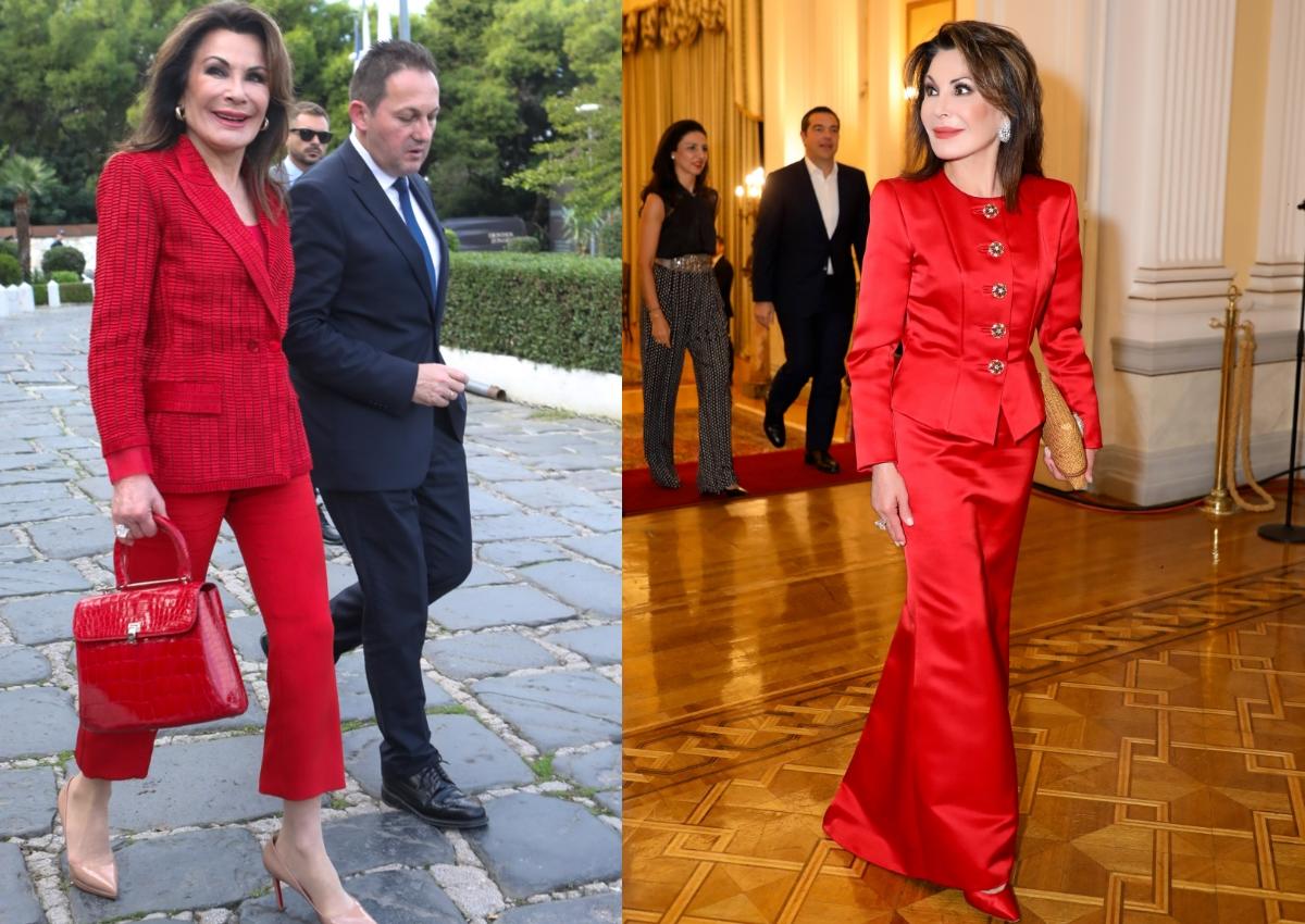 Lady in red… στις συναντήσεις με τον Πρόεδρο της Κίνας η Γιάννα Αγγελοπούλου! [pics]