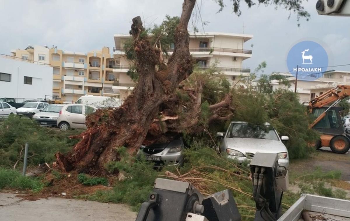 Καιρός – Γηρυόνης: Σάρωσε και την Ρόδο! Απίστευτες καταστροφές [video]