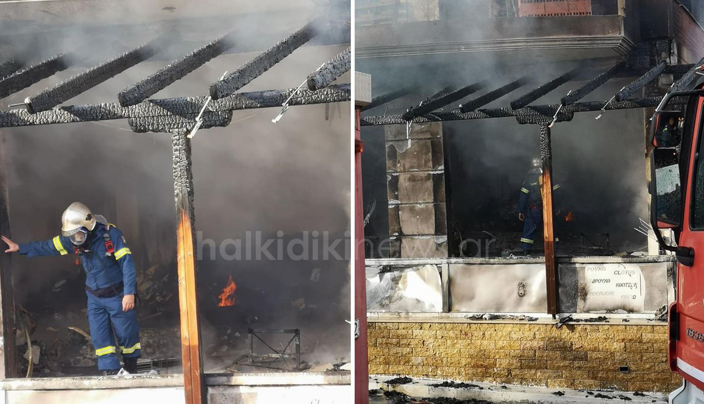 Χαλκιδική: Μεγάλη φωτιά έκανε το κατάστημα στάχτη – Αναστάτωση από τις εκρήξεις που ακούστηκαν – video