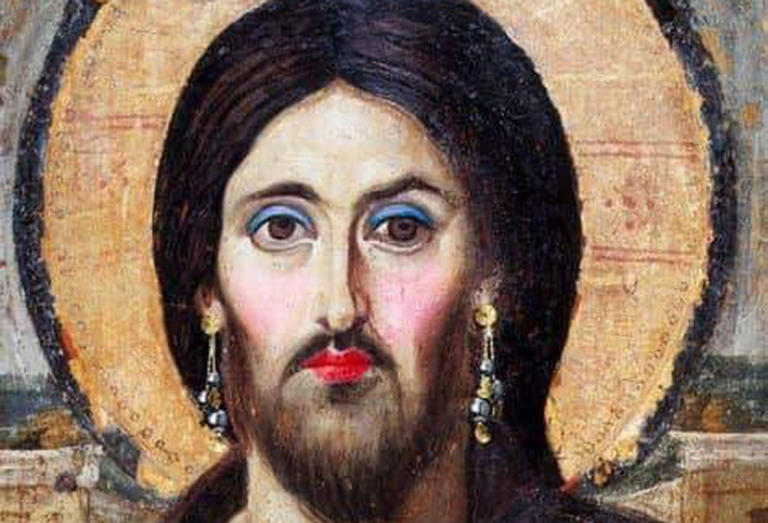 Ο Χριστός με μπλε σκιά, κόκκινο κραγιόν και σκουλαρίκια – Χαμός στο Ναύπλιο με το πάρτι "βλασφημίας"!