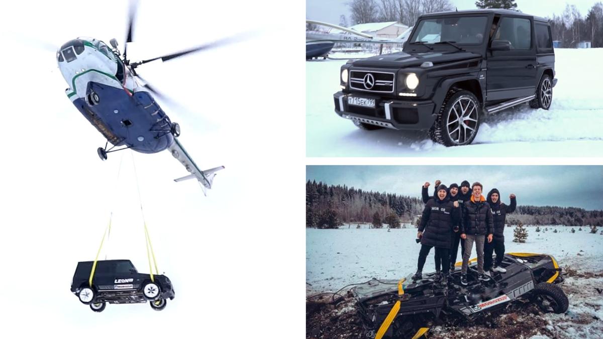 Δεν του άρεσε η Mercedes-AMG G63 και την έριξε από ελικόπτερο [vid]