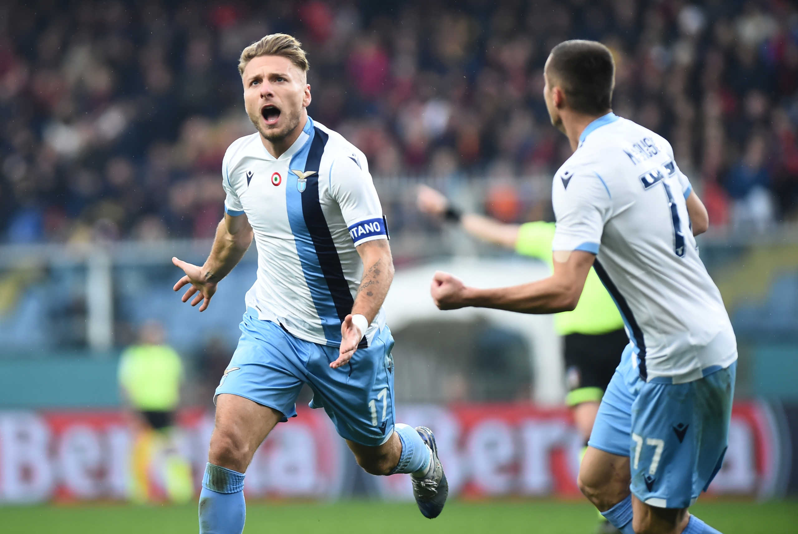 Soccer Football - Serie A - Genoa v Lazio - Stadio Comunale Luigi Ferraris, Genoa, Italy - February 23, 2020  Lazio's Ciro Immobile celebrates scoring their second goal   REUTERS