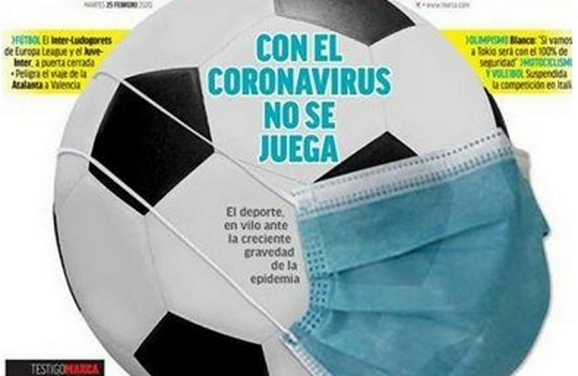 Πρωτοσέλιδο της MARCA: “Mε τον κορονοϊό δεν παίζεις!”