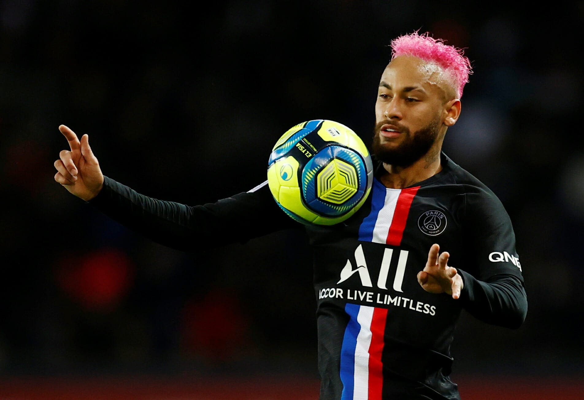 Soccer Football - Ligue 1 - Paris St Germain v Montpellier - Parc des Princes, Paris, France - February 1, 2020  Paris St Germain's Neymar  REUTERS