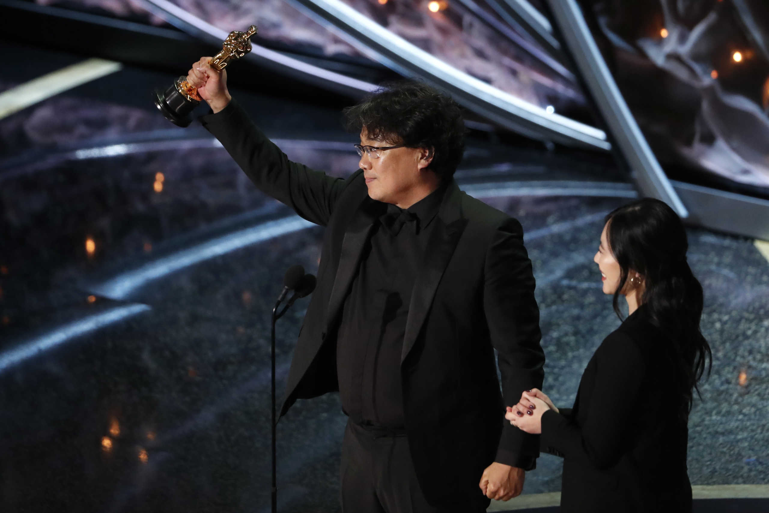 Director Bong Joon-ho accepts the Oscar for Best Foreign Language Film for "Parasite" of South Korea at the 92nd Academy Awards in Hollywood, Los Angeles, California, U.S., February 9, 2020. REUTERS