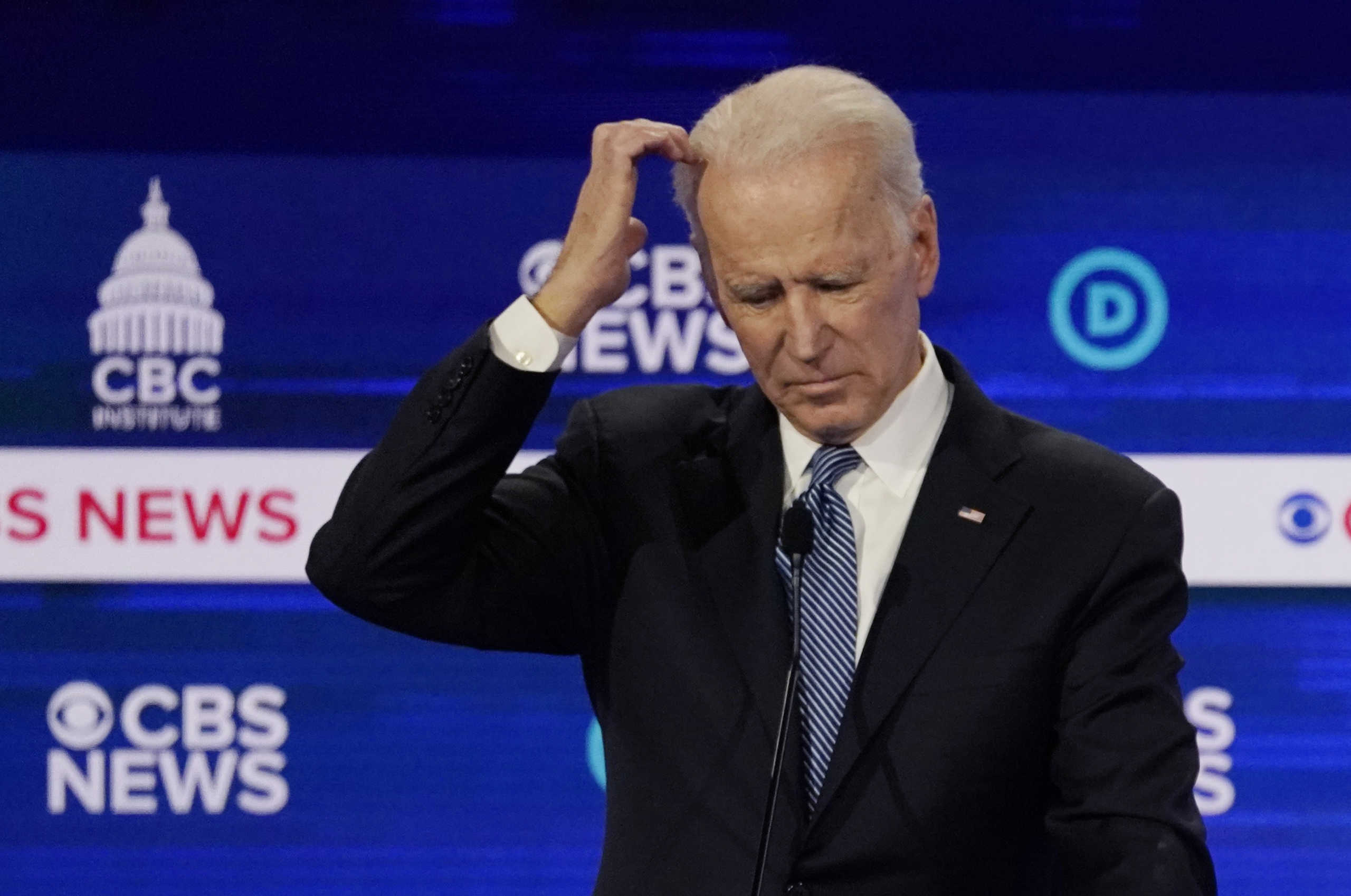 Democratic 2020 U.S. presidential candidate and former Vice President Joe Biden participates in the tenth Democratic 2020 presidential debate at the Gaillard Center in Charleston, South Carolina, U.S., February 25, 2020. REUTERS