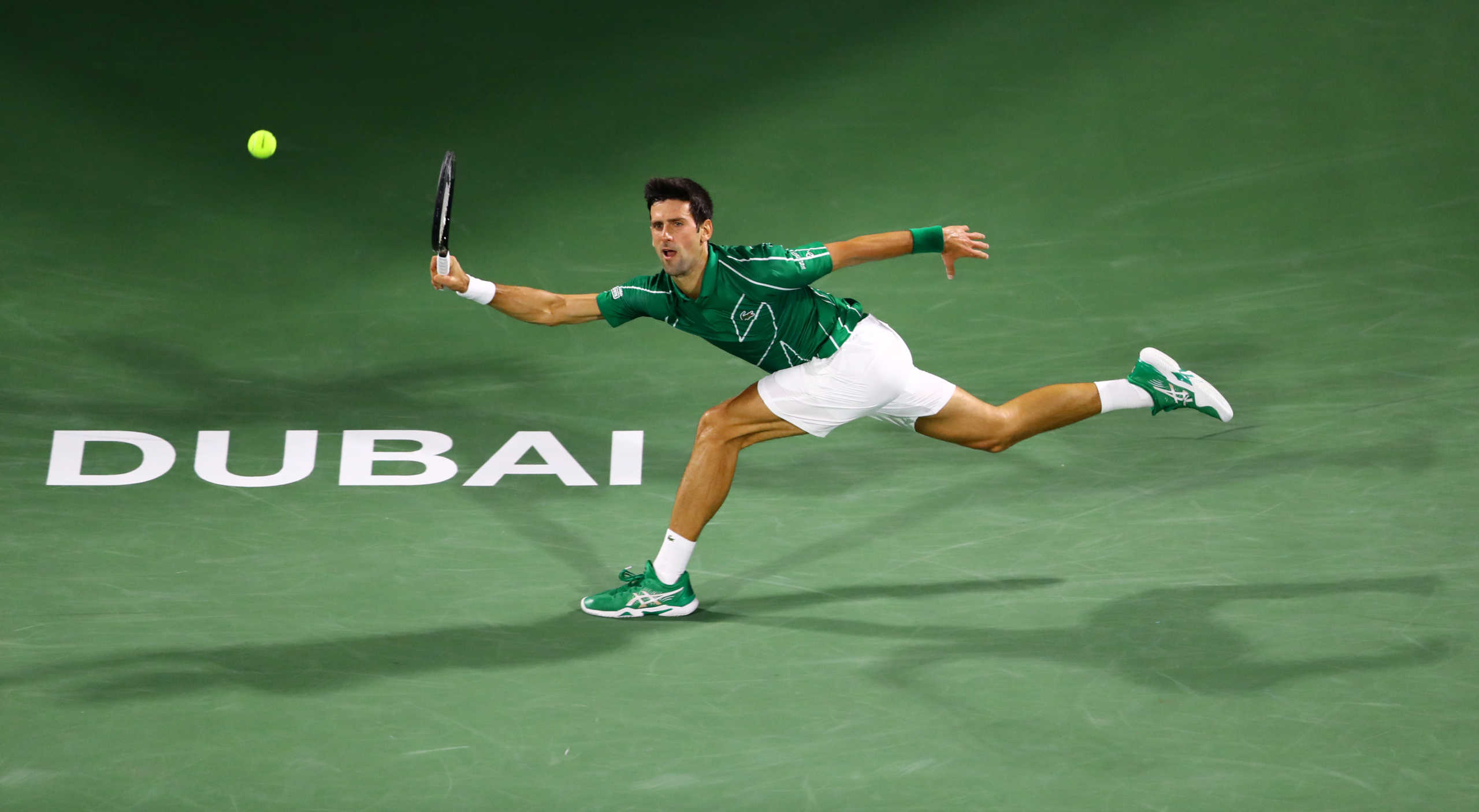 Tennis - ATP 500 - Dubai Tennis Championships - Dubai Duty Free Tennis Stadium, Dubai, United Arab Emirates - February 28, 2020   Serbia's Novak Djokovic in action during his Semi Final match against France's Gael Monfils   REUTERS