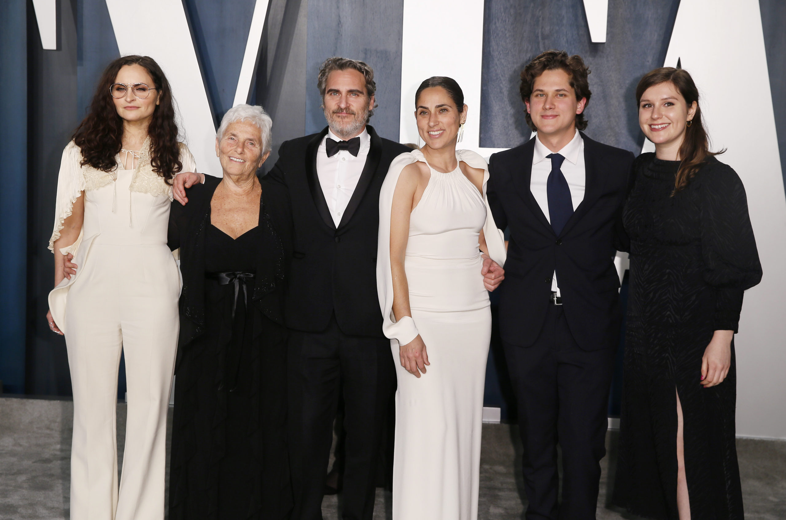 Joaquin Phoenix and his family attend the Vanity Fair Oscar party in Beverly Hills during the 92nd Academy Awards, in Los Angeles, California, U.S., February 9, 2020.   REUTERS