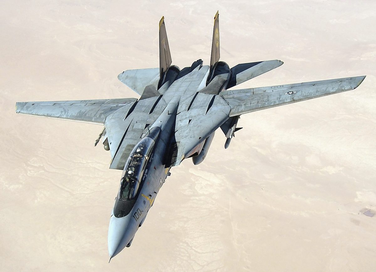 051105-F-5480T-005
Persian Gulf (Nov. 5, 2005) Ð An F-14D Tomcat, assigned to the ÒTomcattersÓ of Fighter Squadron Three One (VF-31), conducts a mission over the Persian Gulf-region. VF-31 is assigned to Carrier Air Wing Eight (CVW-8), currently embarked aboard the Nimitz-class aircraft carrier USS Theodore Roosevelt (CVN 71). U.S. Air Force photo by Tech. Sgt. Rob Tabor (RELEASED)