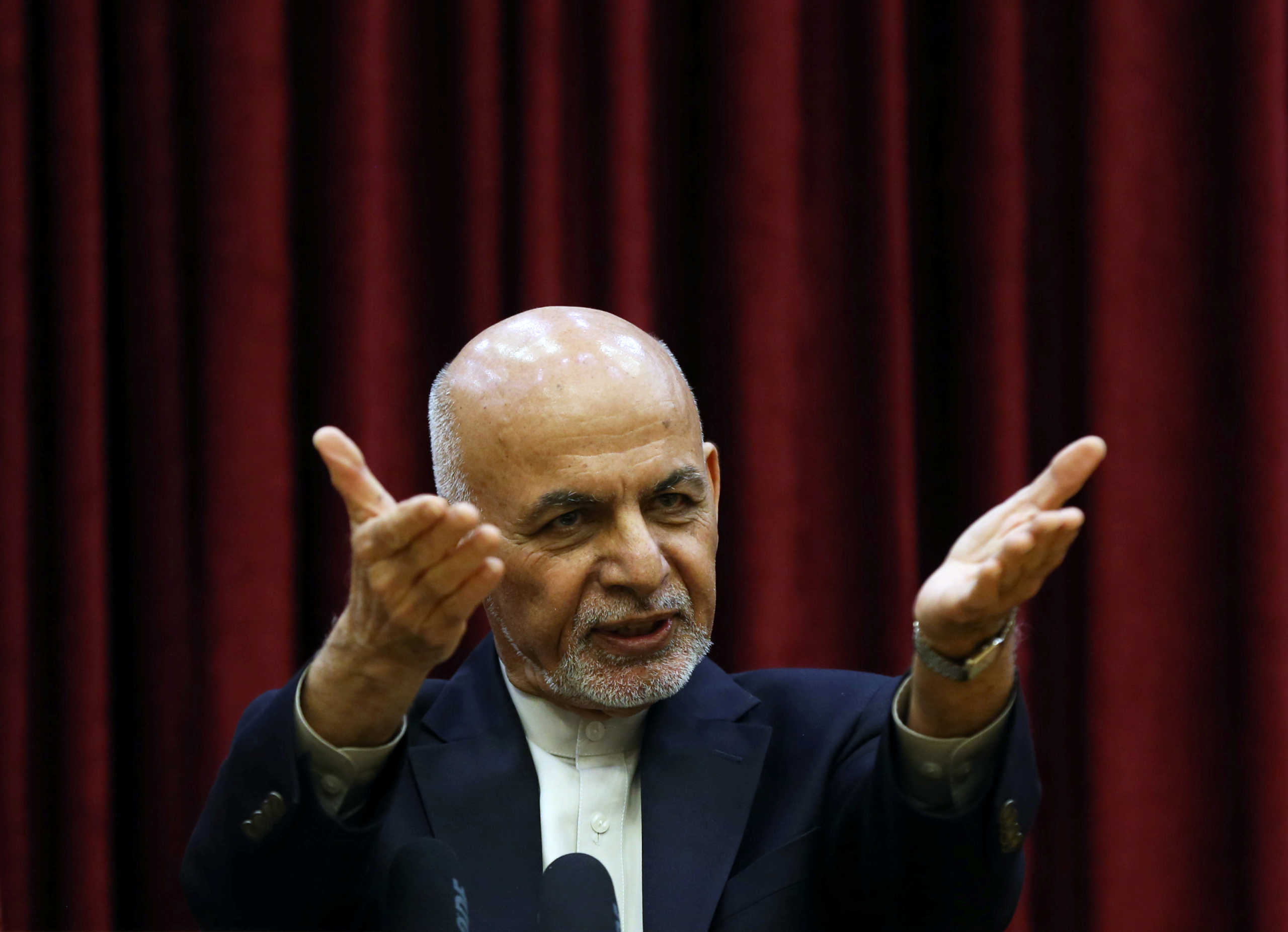 Afghanistan's President Ashraf Ghani speaks during a news conference in Kabul, Afghanistan March 1, 2020.  REUTERS