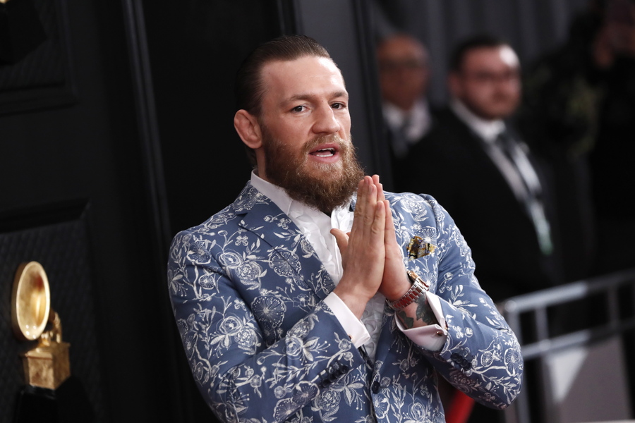 epa08168690 Conor McGregor arrives for the 62nd annual Grammy Awards ceremony at the Staples Center in Los Angeles, California, USA, 26 January 2020.  EPA