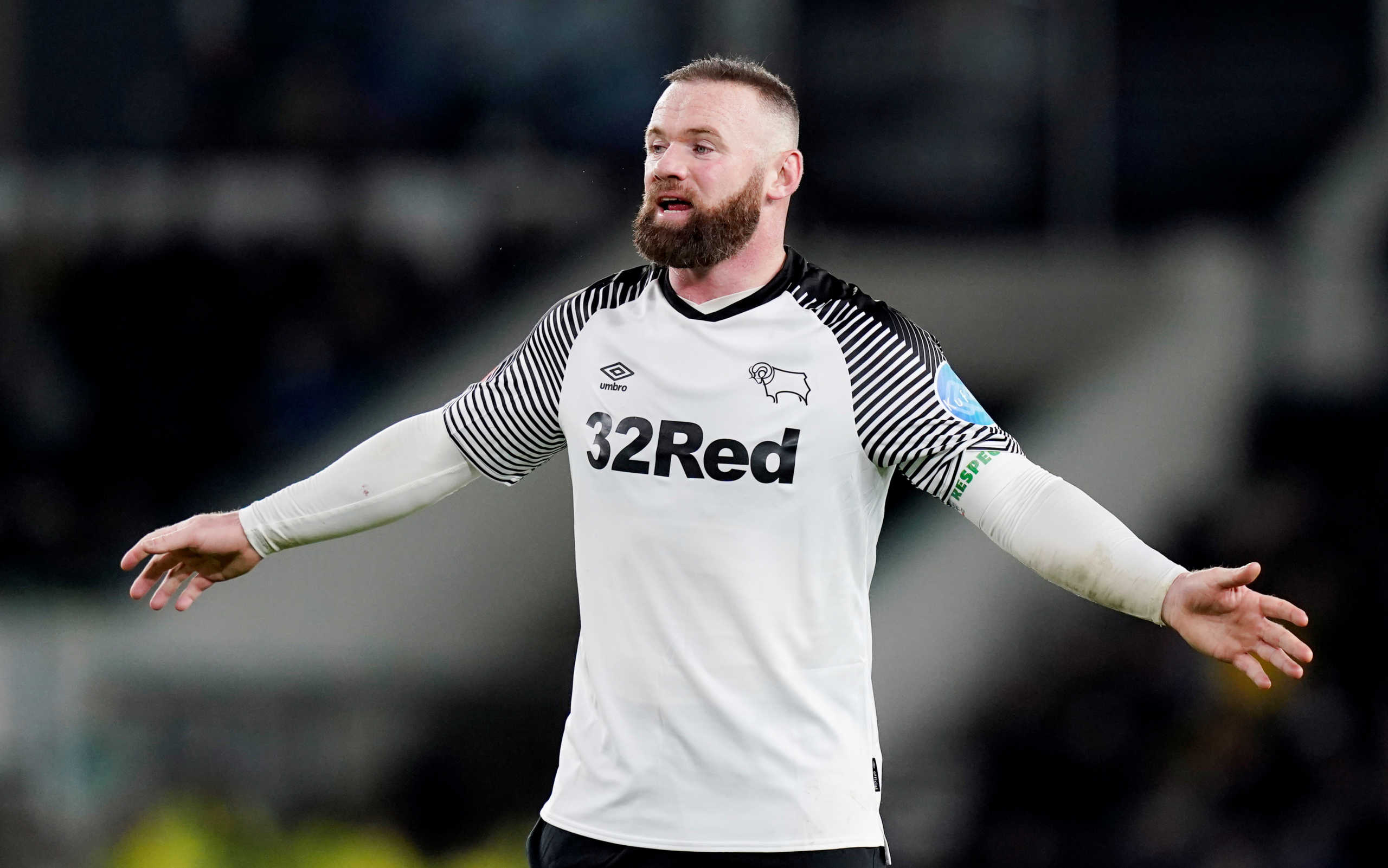 Soccer Football - FA Cup Fifth Round - Derby County v Manchester United - Pride Park, Derby, Britain - March 5, 2020   Derby County's Wayne Rooney reacts   REUTERS