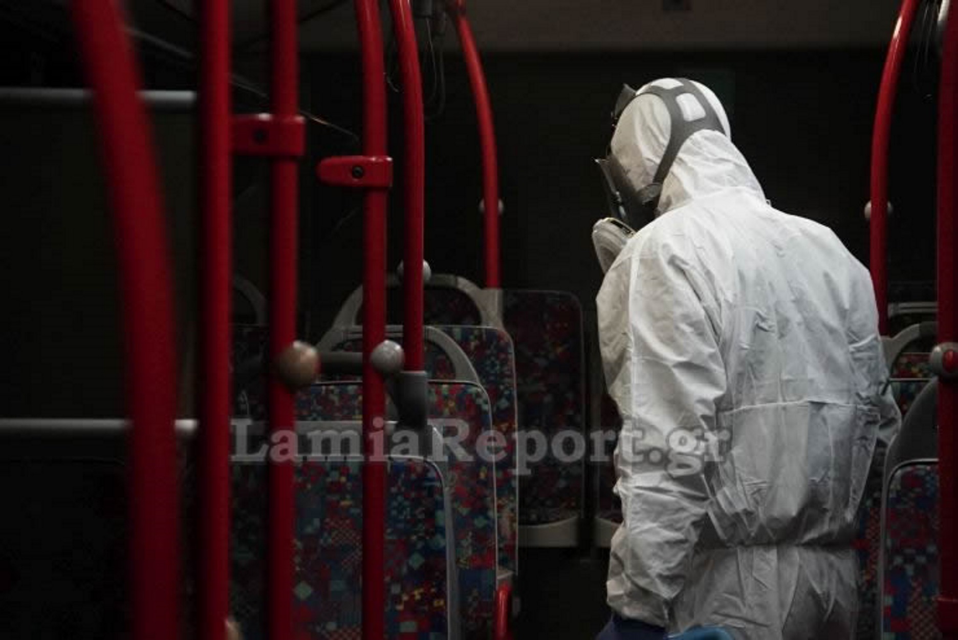 Κορονοϊός: Βίντεο από την απολύμανση μέσα στα αστικά λεωφορεία της Λαμίας