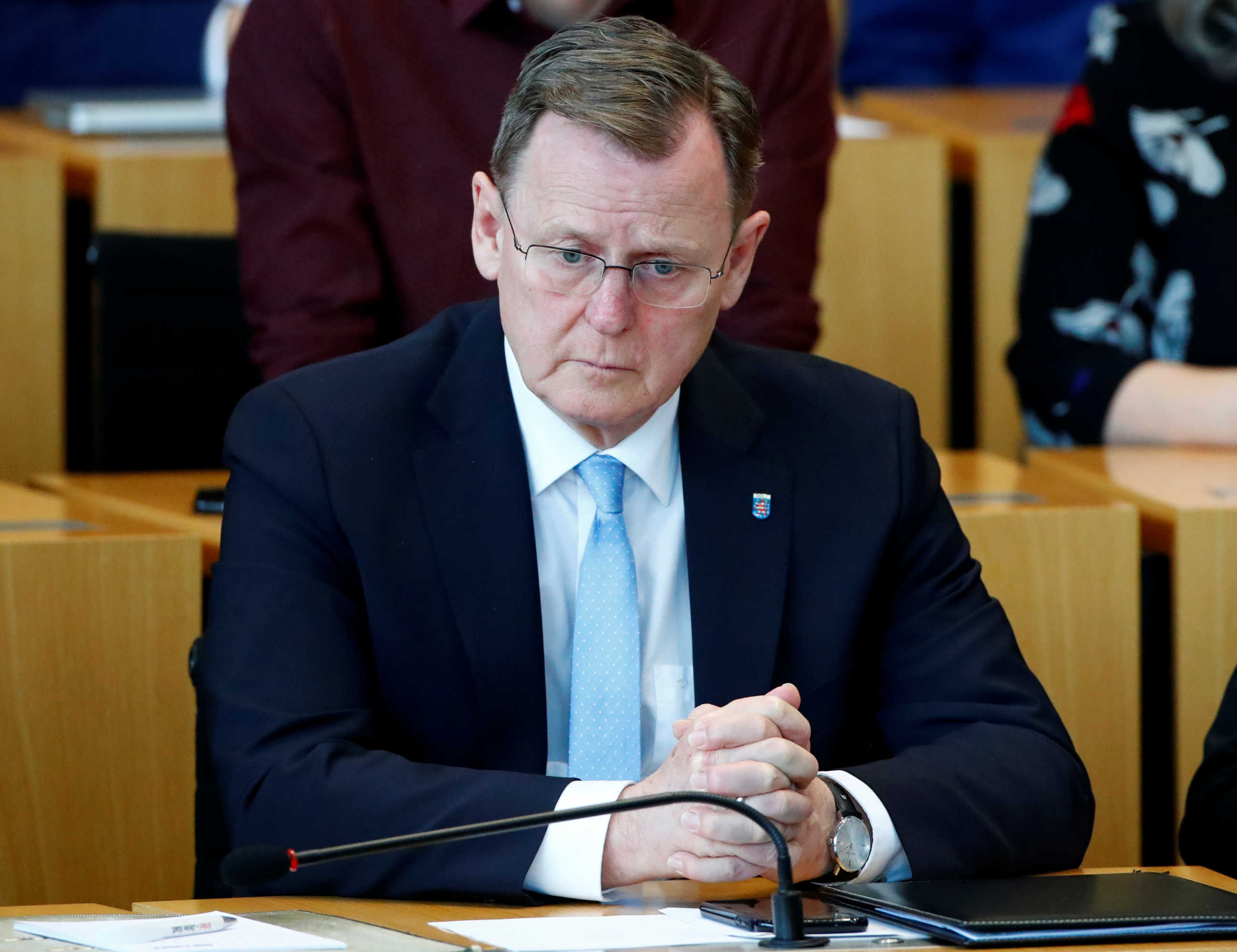 Bodo Ramelow of the Left Party (Die Linke) attends a session of the state parliament in Thuringia during the election of a new state prime minister in Erfurt, Germany, March 4, 2020. REUTERS
