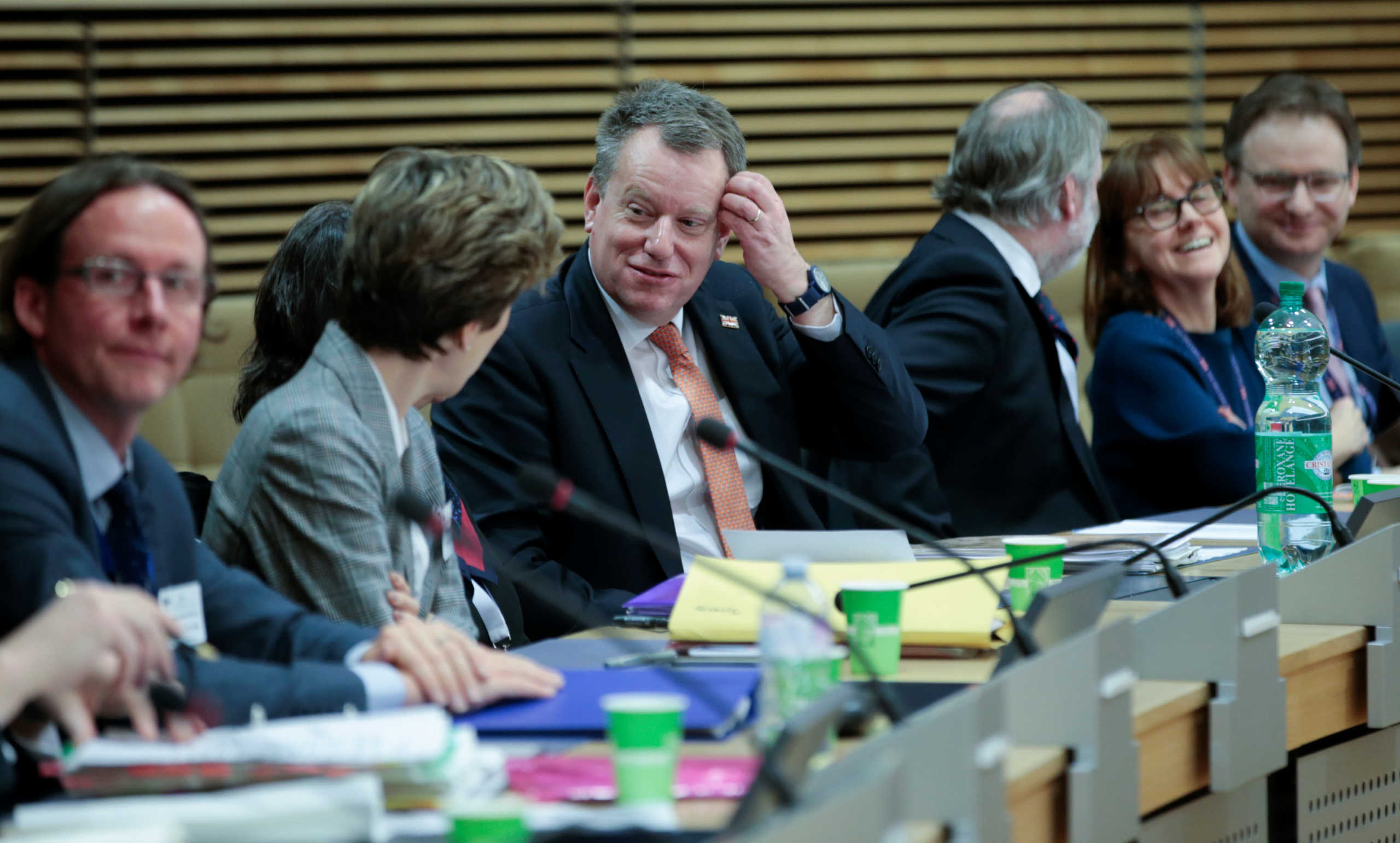 British Prime Minister's Europe adviser David Frost is seen at start of the first round of post-Brexit trade deal talks between the EU and the United Kingdom, in Brussels, Belgium March 2, 2020. Oliver Hoslet
