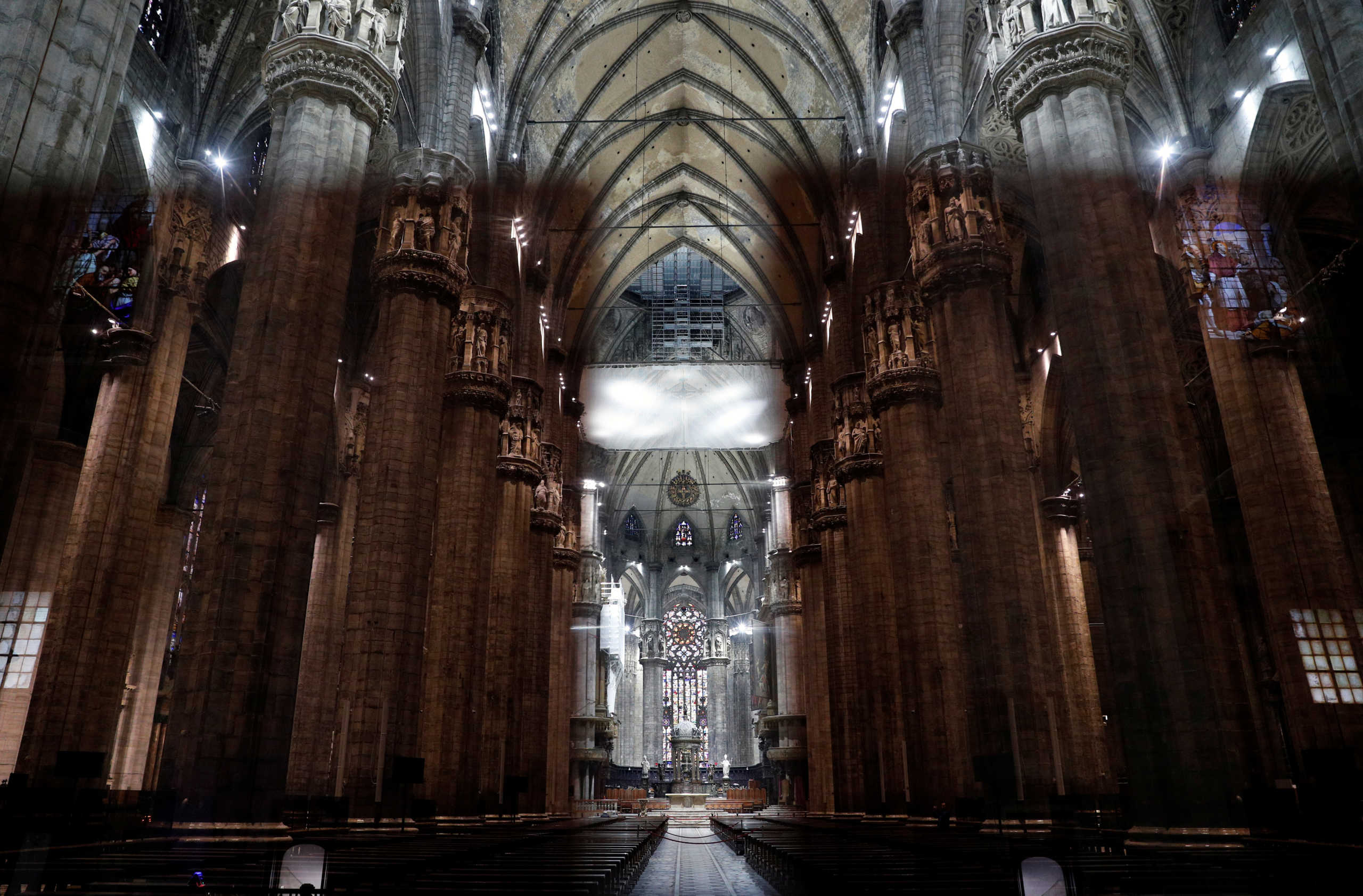 General view of empty Duomo after Italy's bishops ordered that Masses not be held during the week in churches in areas of the north of the country affected by the coronavirus outbreak, in Milan, Italy, March 5, 2020. REUTERS