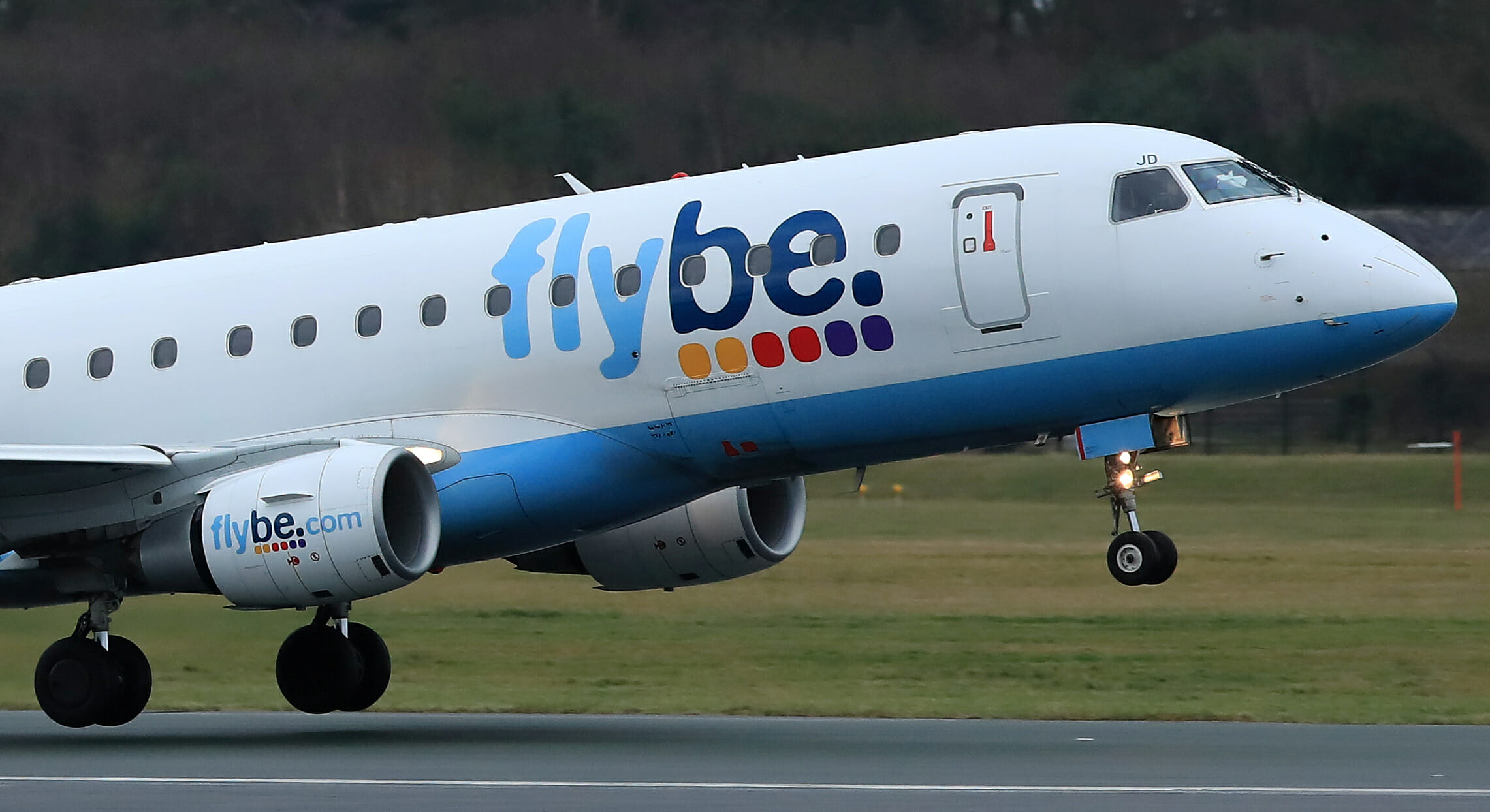 FILE PHOTO: A Flybe plane takes off from Manchester Airport in Manchester, Britain, January 13 2020. REUTERS