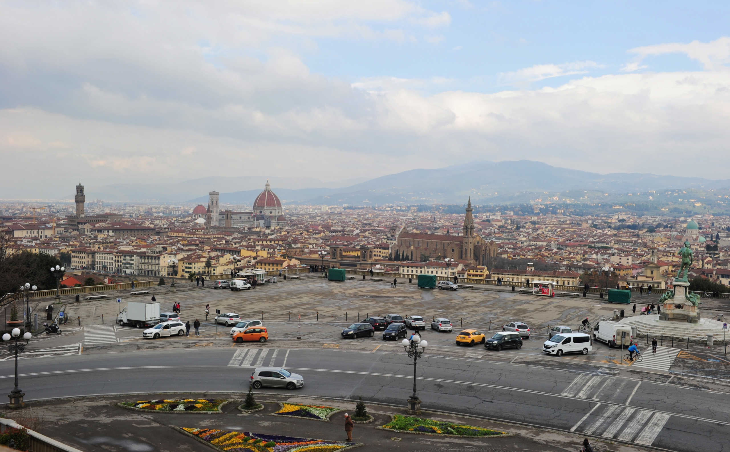 The Florence skyline, viewed from Piazzale Michelangelo, virtually deserted as Italy battles a coronavirus outbreak, in Florence, Italy, March 7, 2020. REUTERS