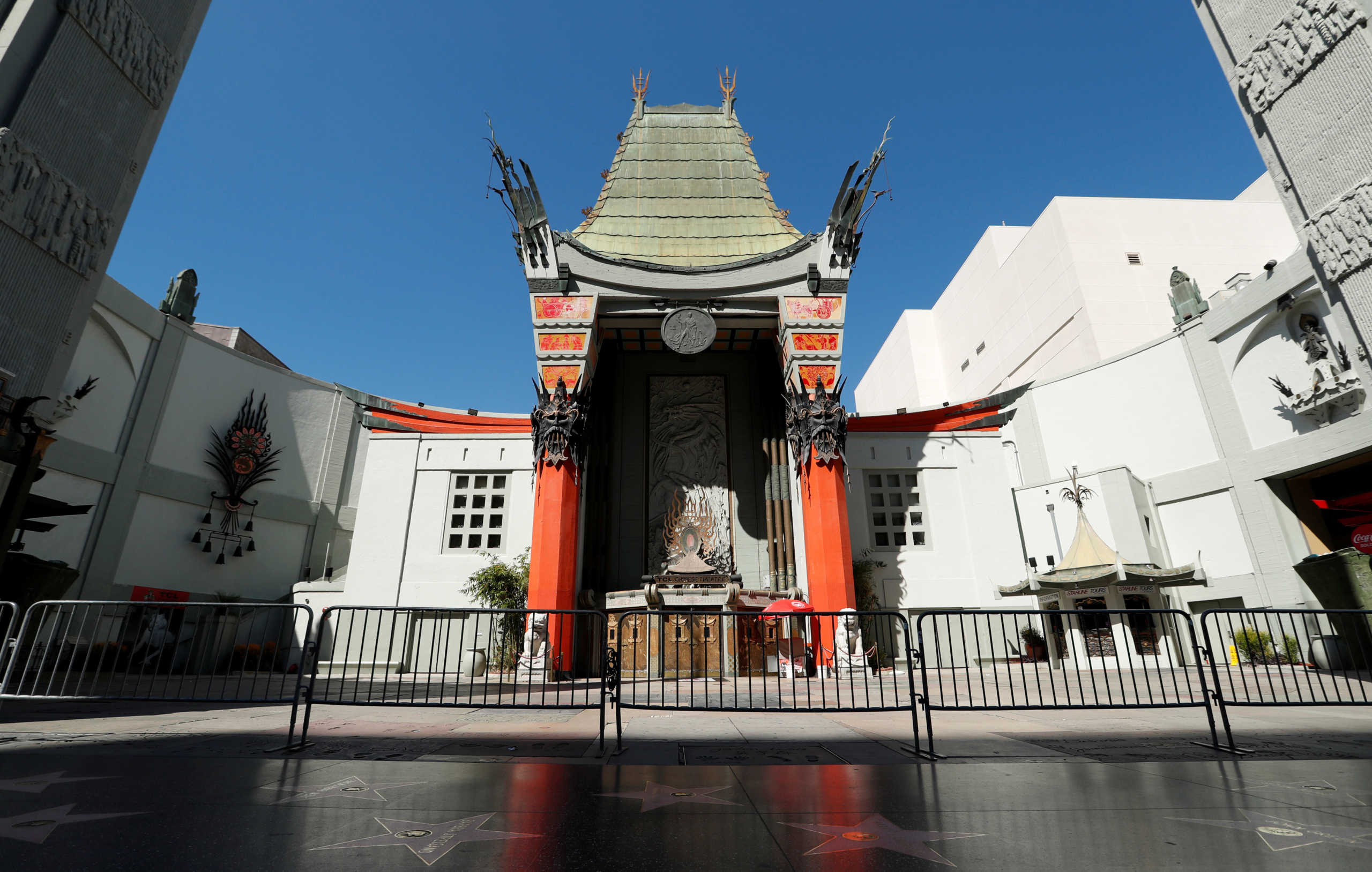 The TCL Chinese theatre is closed during the global outbreak of coronavirus disease (COVID-19) in Los Angeles, California, U.S., March 18, 2020. REUTERS