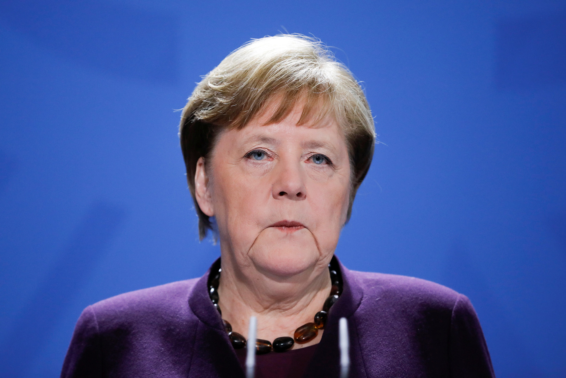 German Chancellor Angela Merkel holds a news conference about the coronavirus outbreak disease (COVID-19) and the German government measures to curb it, at the chancellery in Berlin, Germany, March 16, 2020.  Markus Schreiber