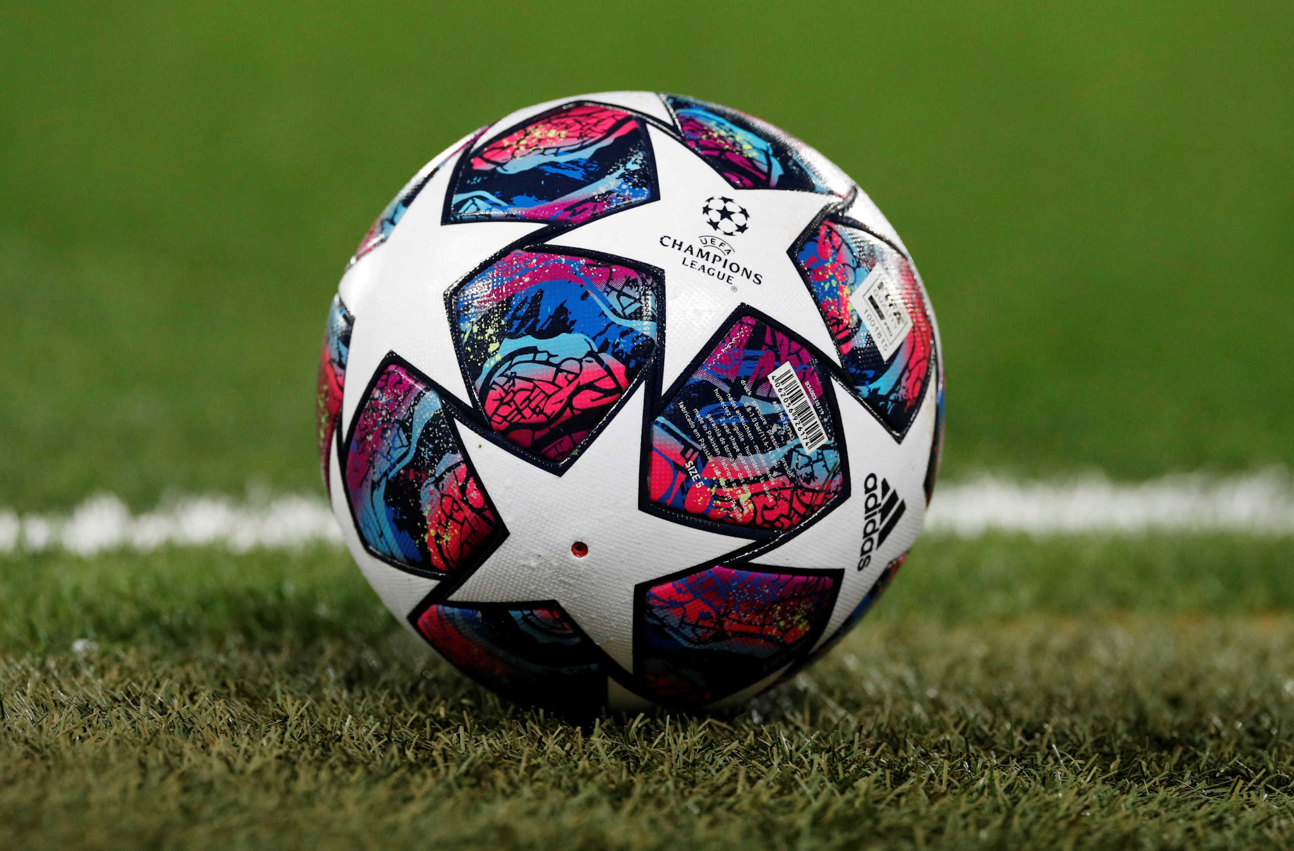 Soccer Football - Champions League - Round of 16 Second Leg - Liverpool v Atletico Madrid - Anfield, Liverpool, Britain - March 11, 2020  General view of a match ball on the pitch before the match   REUTERS